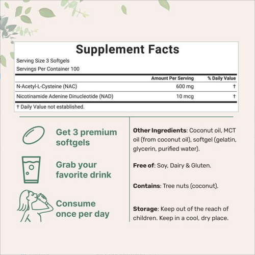 NAC 600 Mg & NAD Daily Supplement